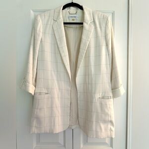 Calvin Klein white blazer with pin-striping. Size 14. Excellent condition.